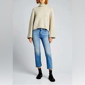 SLVRLAKE Tyler Crop High Rise Straight Jeans in Lucky Town